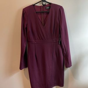 Lulu’s Maroon Long Sleeve Dress